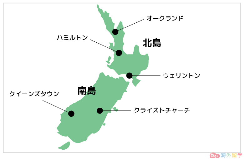 ニュージーランドの地図