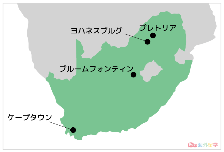 南アフリカの地図