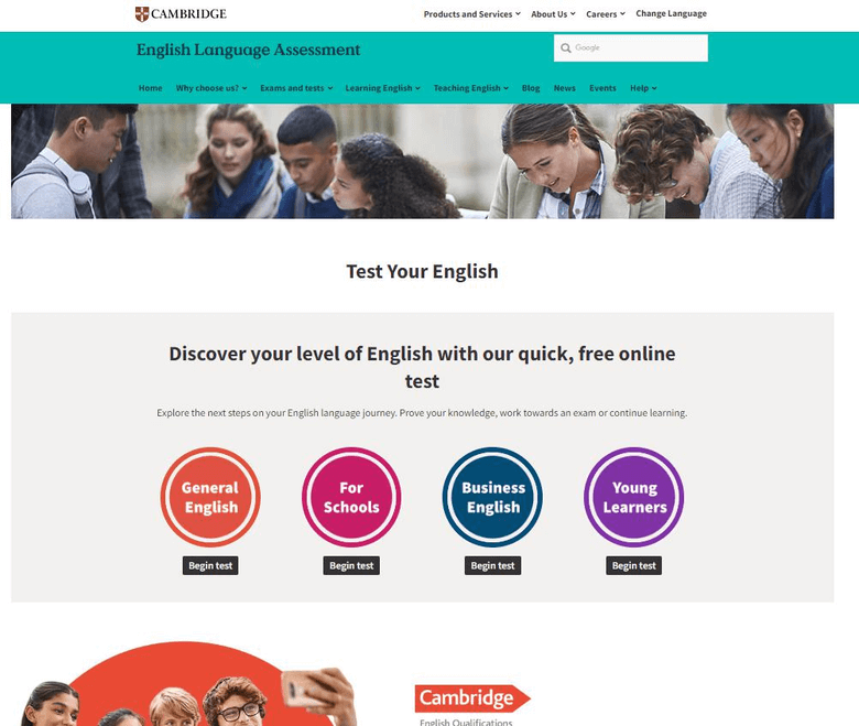 ケンブリッジ大学英語検定機構「Test Your English」